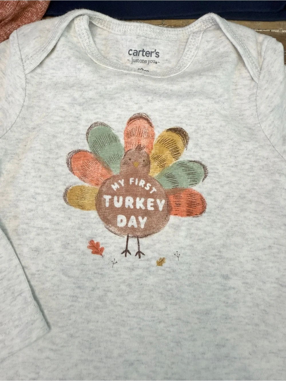 Carter’s & easy peasy Thanksgiving turkey football matching set outfit 12m